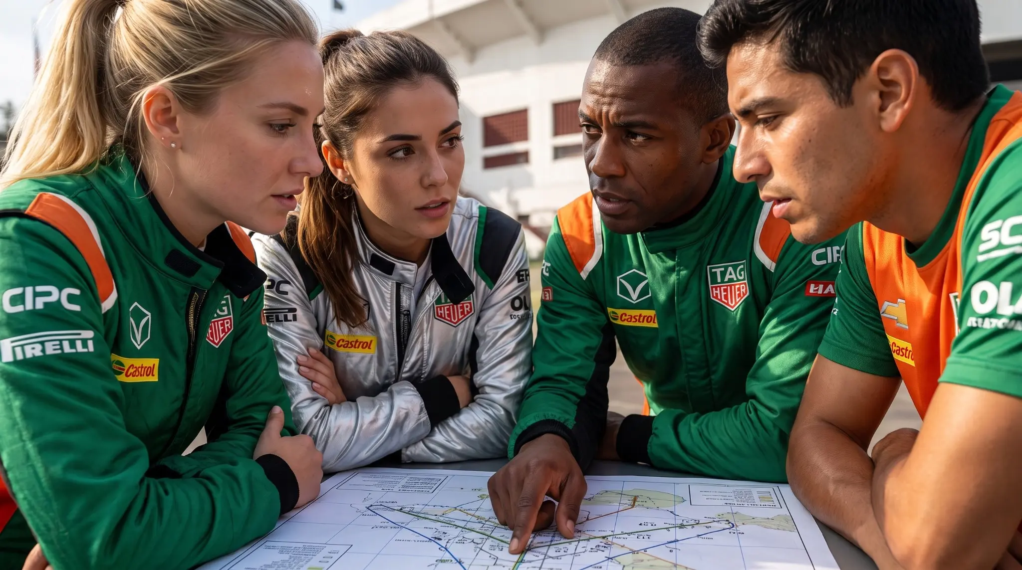 Equipo revisando un plan de operación aerostática