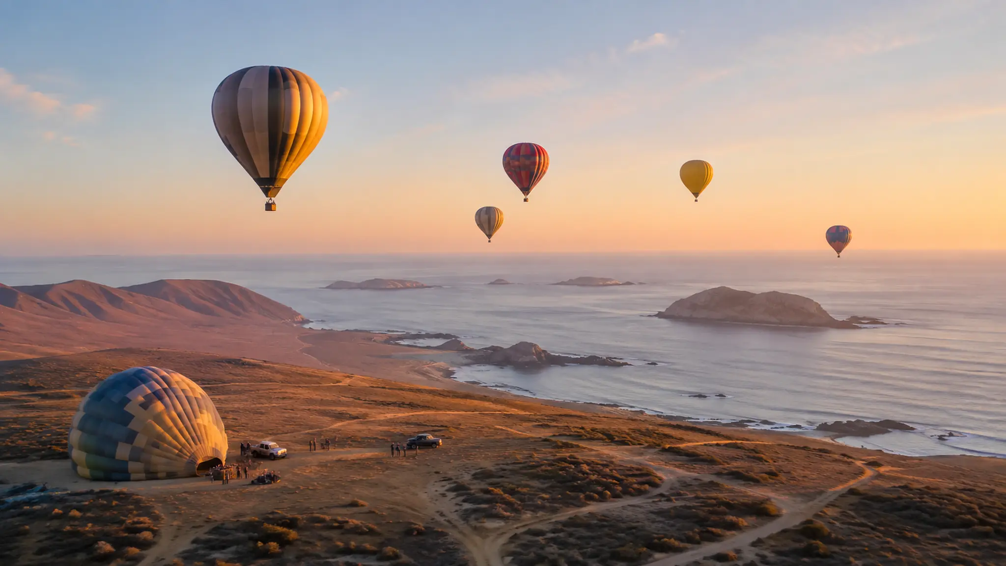 Globos aerostáticos sobre el desierto costero de Los Choros e Isla Damas